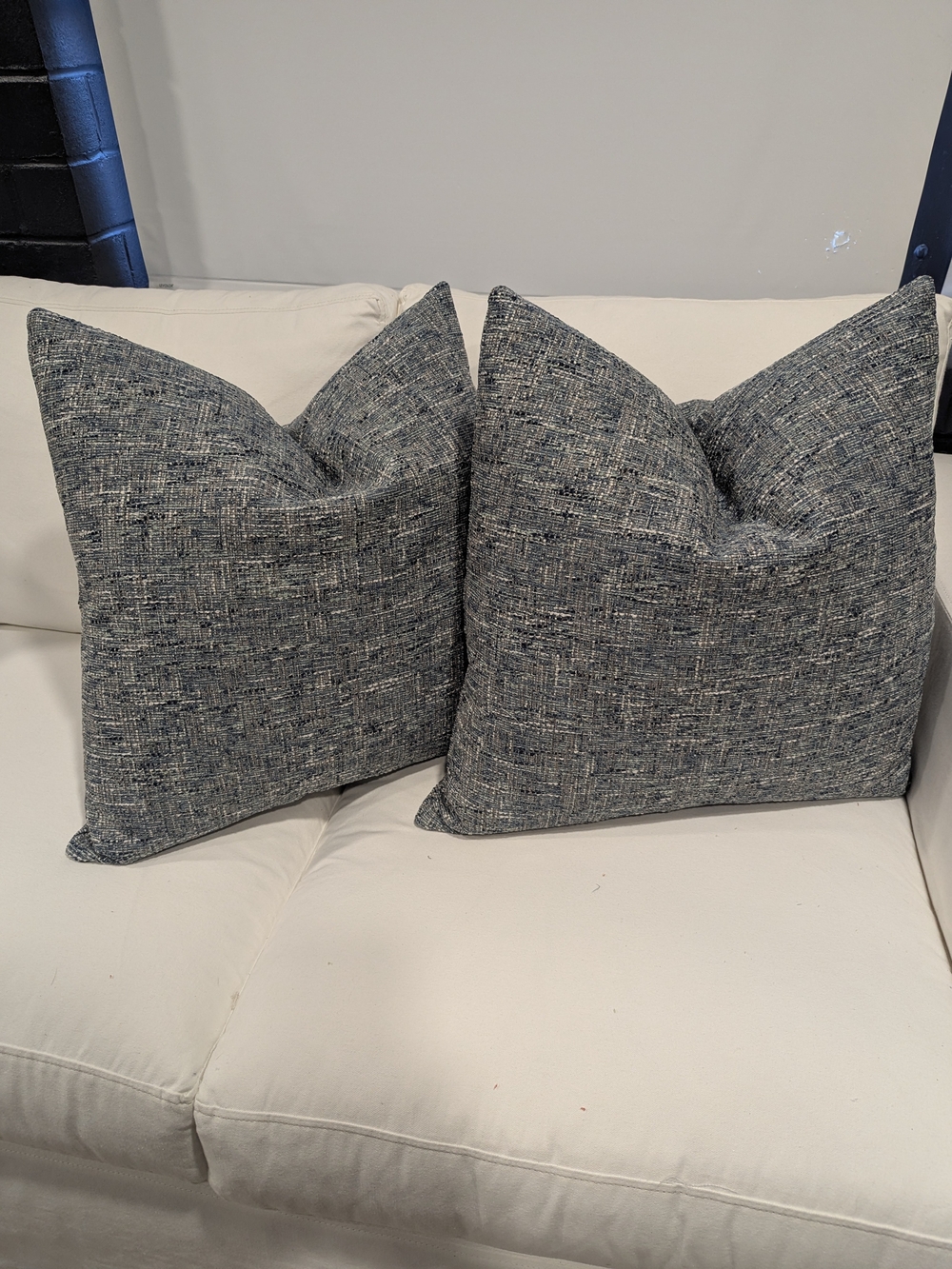 Blue Textured Throw Pillow Pair - Home Accents Covers Only
